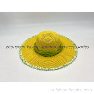 Damas moda de paja sombrero de sol